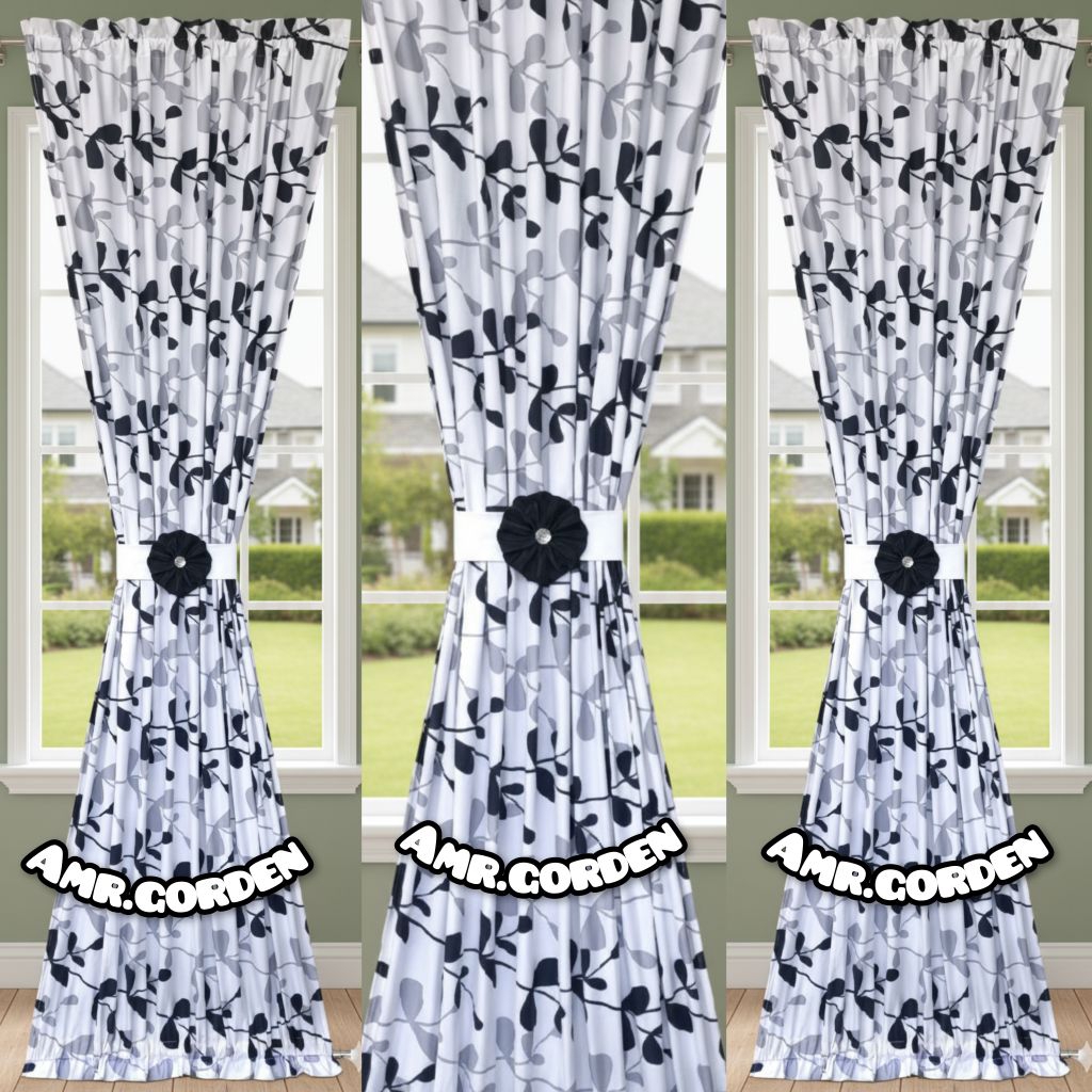 Gorden jendela montero minimalis/Gorden kamar motif bunga/Gorden kupu-kupu aesthetic