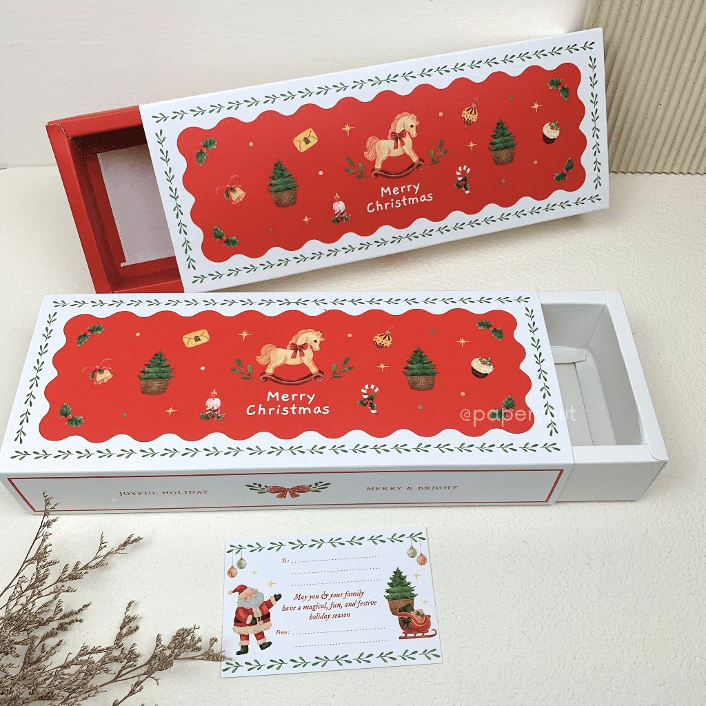 Box Slide Kotak Packaging Kue Cookies Hampers Christmas Natal