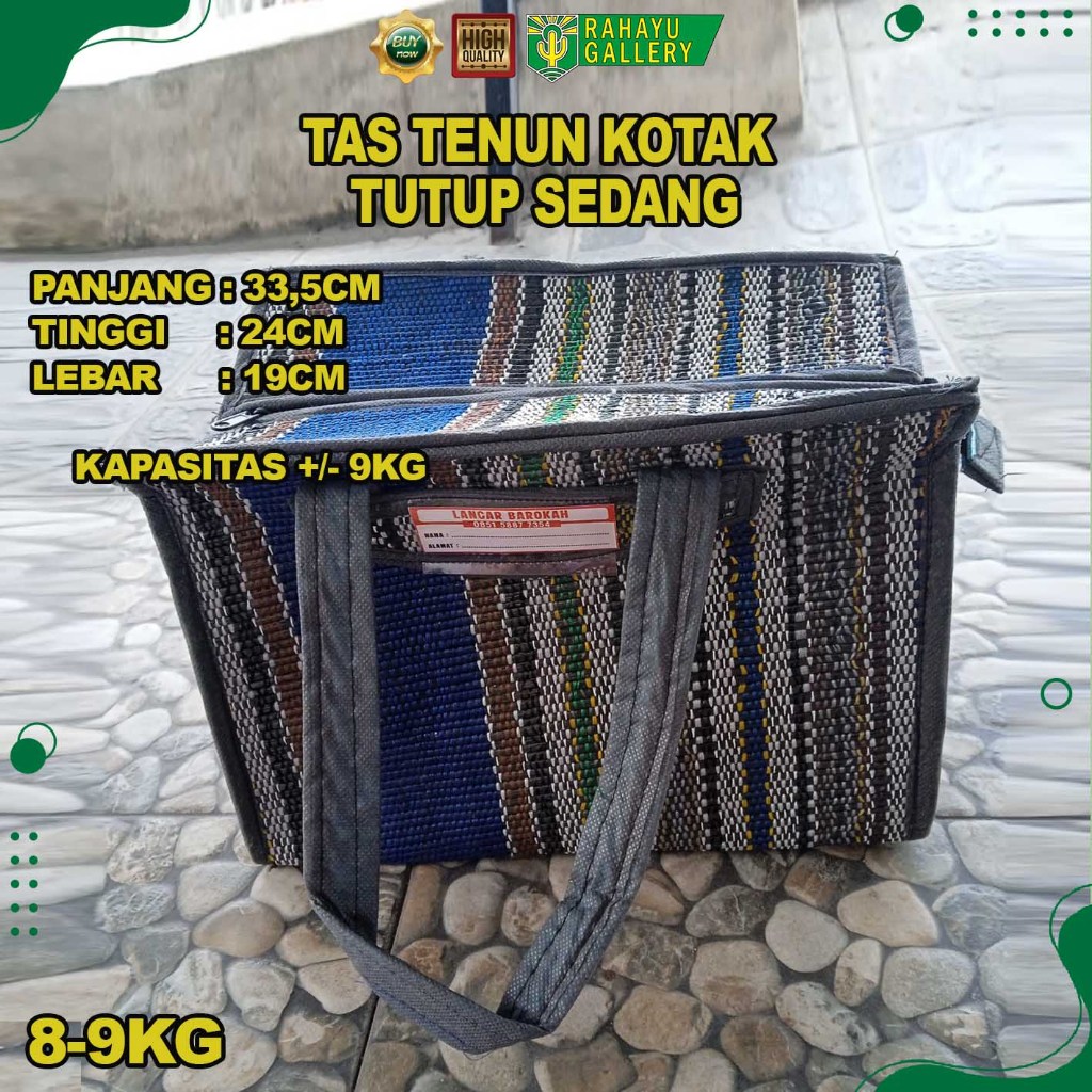 TAS TIKAR BUWOH - TAS TENUN HAJATAN - TAS TENUN KOTAK TUTUP SEDANG