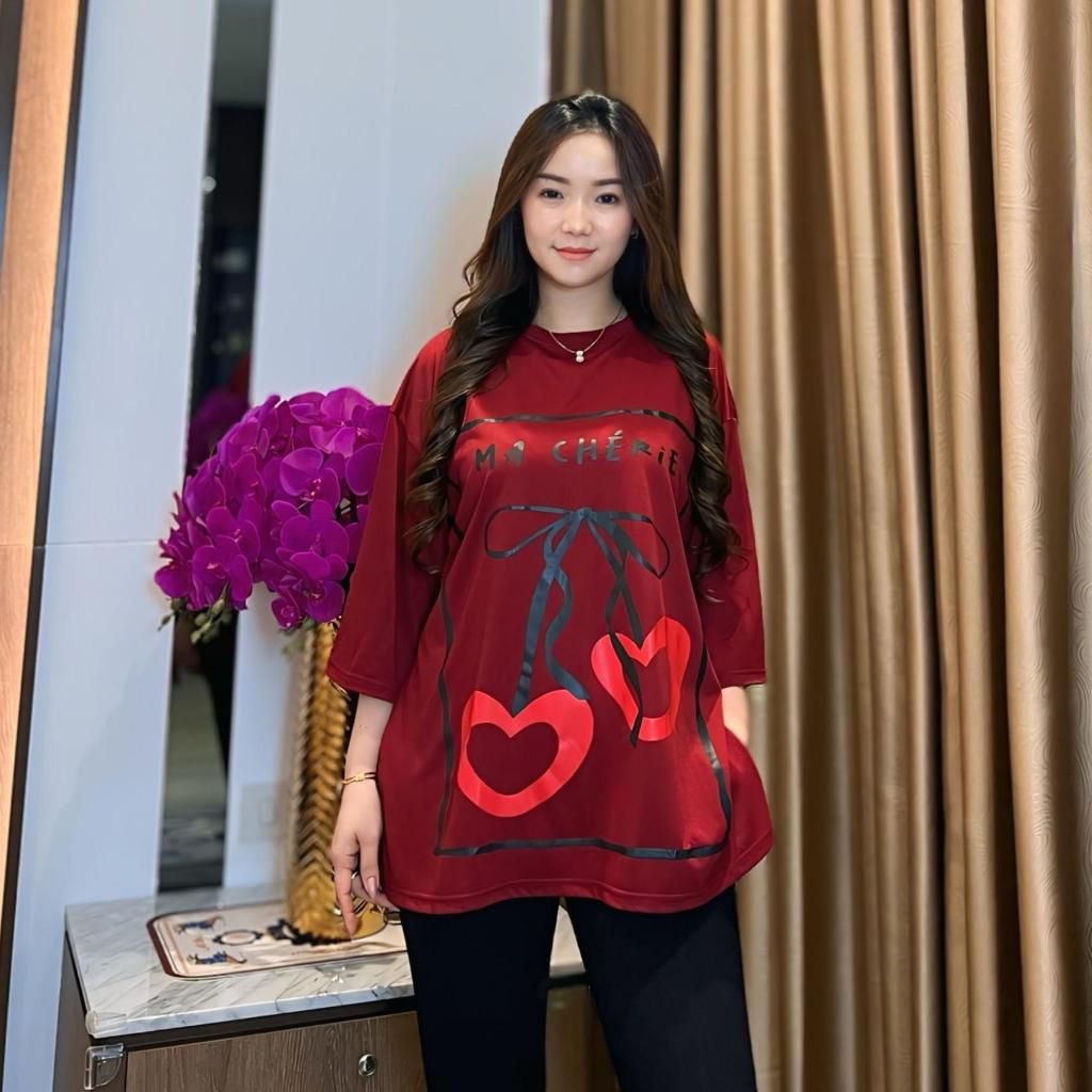 (KIA) ATASAN OVERSIZE WANITA LD 135 CM KAOS WANITA JUMBO SR5515 ATASAN