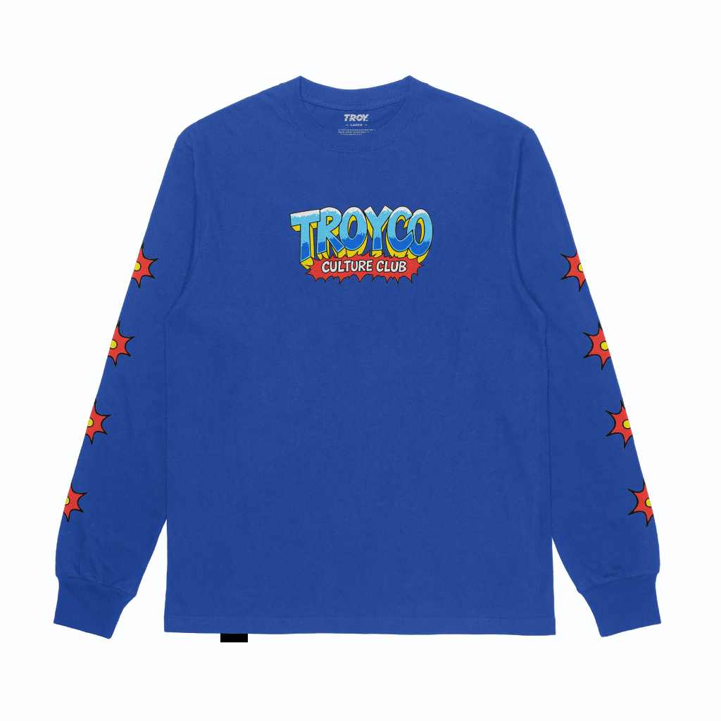 Troy Company Longsleeve Tshirt Benhur Culture Club - Kaos Lengan Penjang Biru Benhur LSD 3349