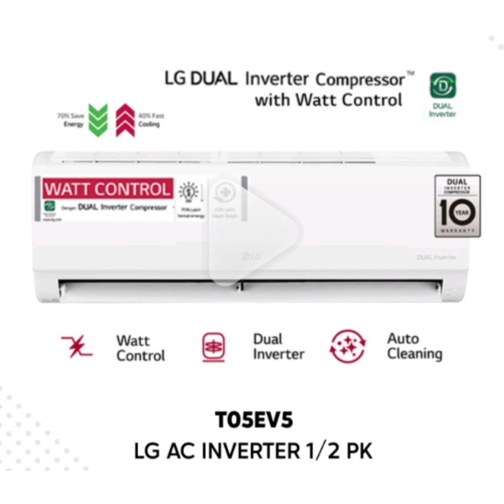 AC LG 1/2 PK LG T05EV5 DUAL COOL INVERTER 0.5 PK