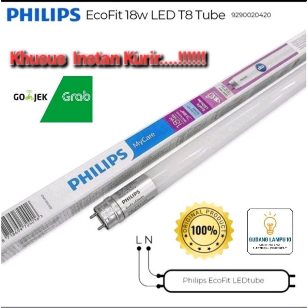 TL T8 LED Neon Ecofit Philips 18 Watt 120 Cm