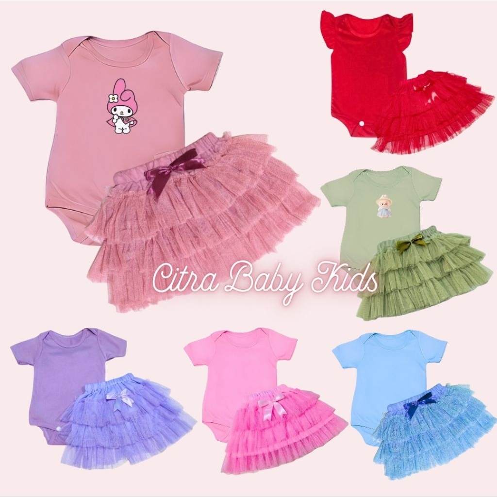 Setelan Bayi Perempuan Set Jumper Rok Tutu Bayi Perempuan Anak Bayi Rok Tutu Jumper Bunga Usia 0-10 