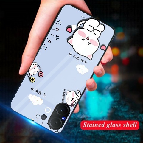 [K05] Softcase Glass Kaca Arylic Compatible Untuk Type Hp Vivo V60 Casing Android Vivo V60 Case Glos