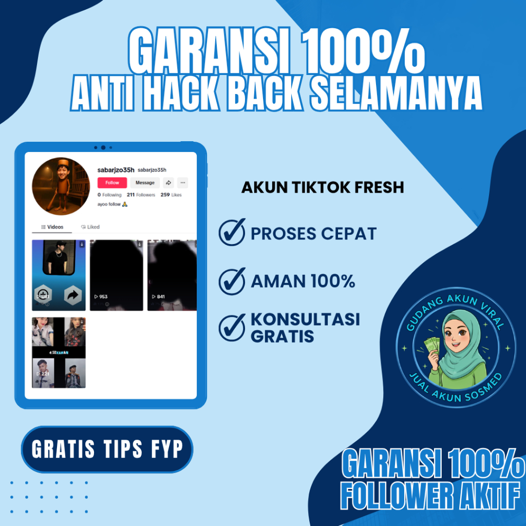 Jual Akun TikTok tt fresh murah