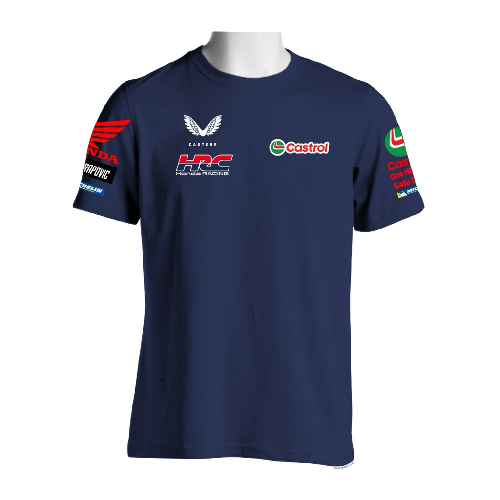 Tshirt Kaos Hrc Honda Racing Castrol Team MotoGp