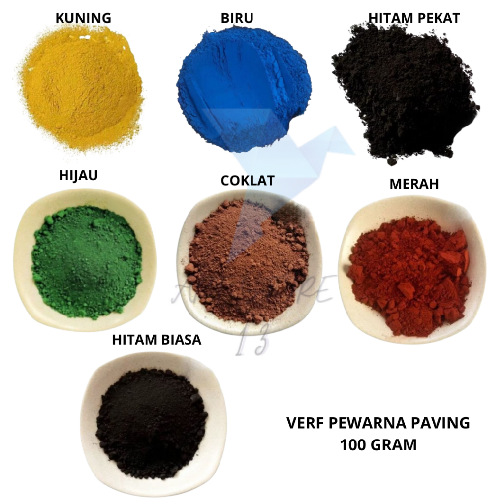 Verf Pewarna Paving 100gr Semua Warna Merah Biru Hitam Pekat Hijau Kuning Coklat Bubuk Verep Veref B