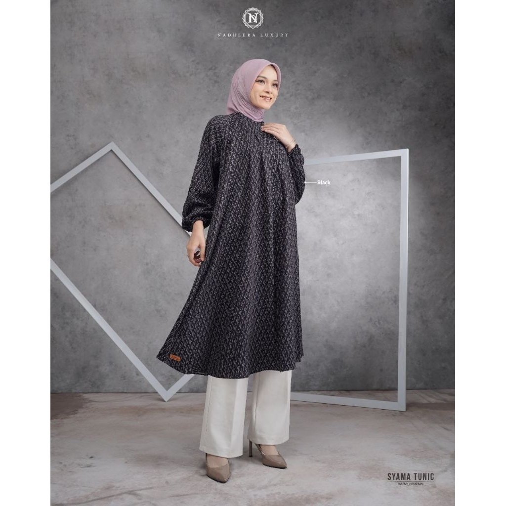 SYAMA TUNIC BY NADHEERA LUXURY √ tunik motif √ tunik rayon √ tunik nadheera