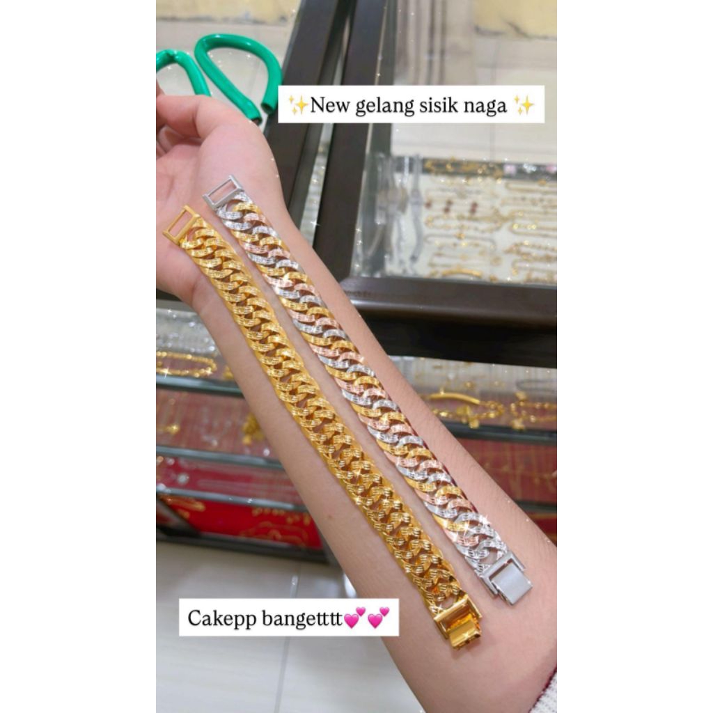 gelang titanium premium sisik naga besar