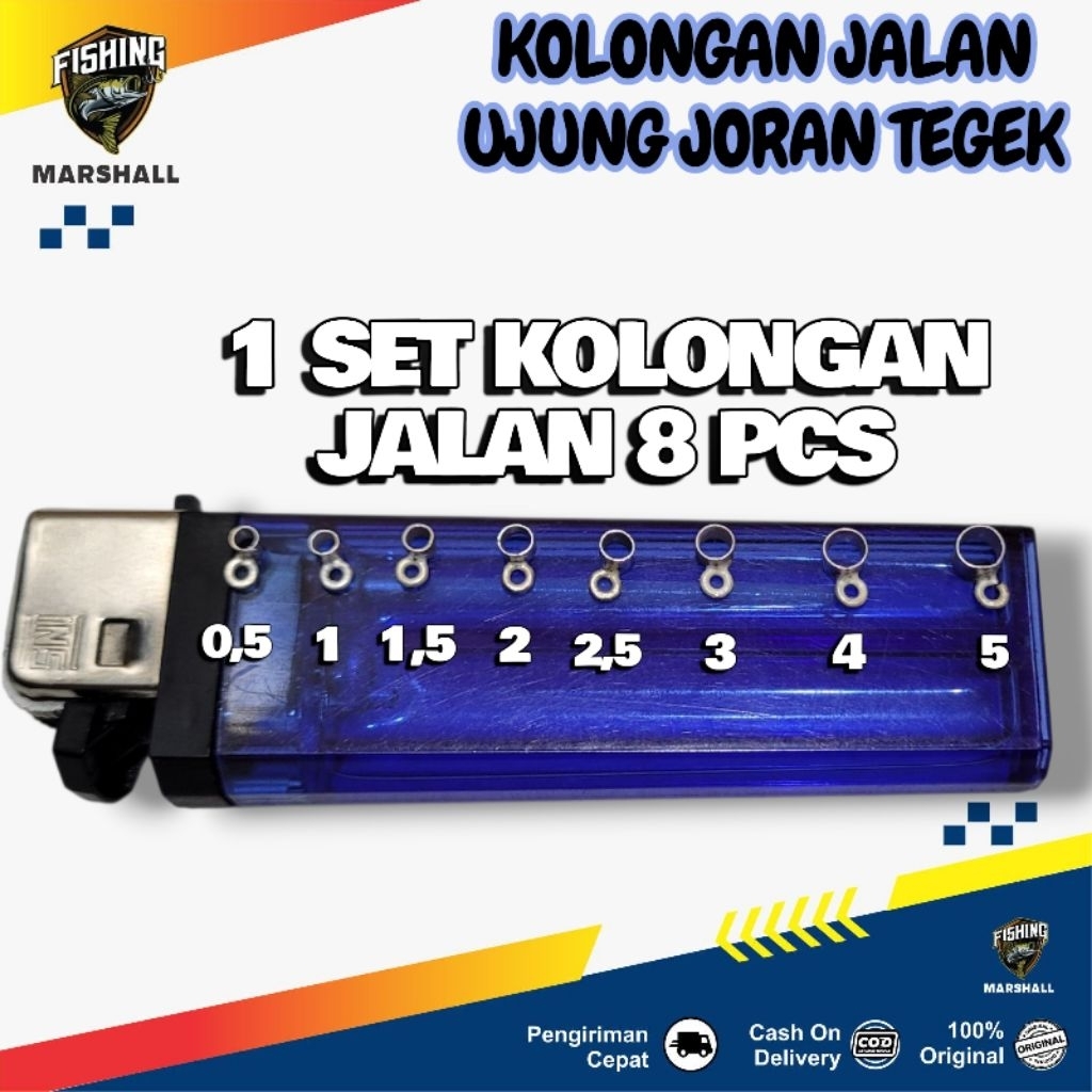 1 Set Kolongan Jalan Ujung Joran Tegek Pancing Isi 8  Biji