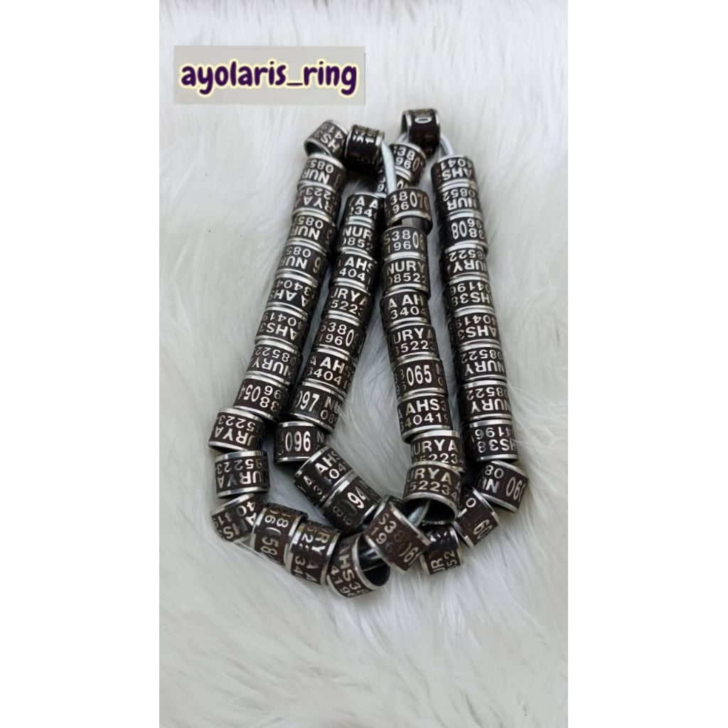 RING MERPATI MODEL BAJA BLOK HITAM STD BISA REQUEST NAMA NO HP NO URUT  DLL