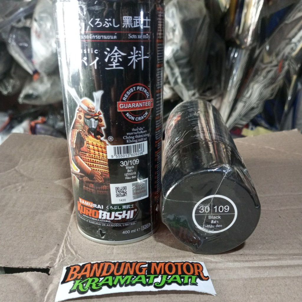 pylok pilok Pilox pylox cat kaleng semprot spray samurai kurobushi hitam black 109