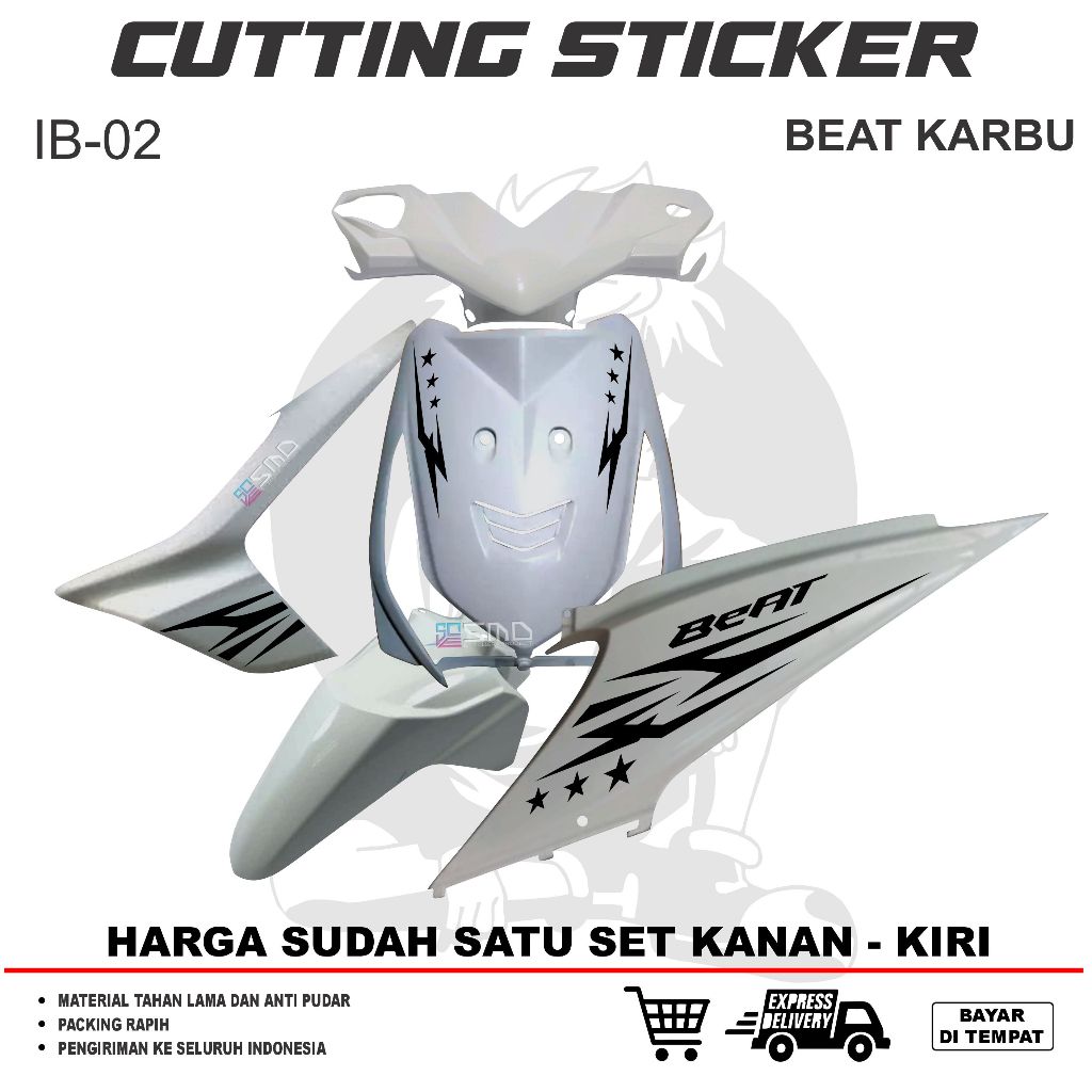 CUTTING Sticker MOTOR HONDA BEAT KARBU MOTIF KEKINIAN KEREN