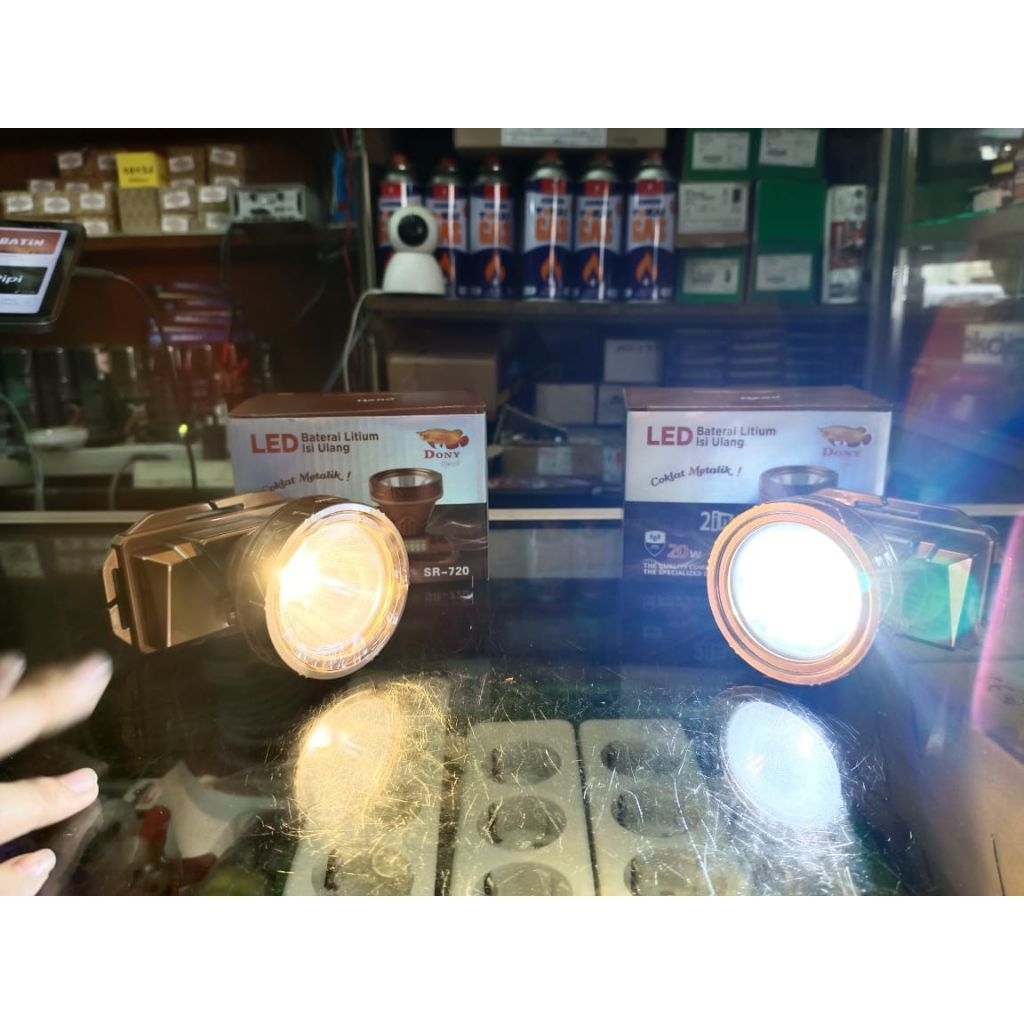 DONY SENTER KEPALA LED 20W + COB SR 720 COKLAT METALIK ORIGINAL SUPER TERANGANTI AIR