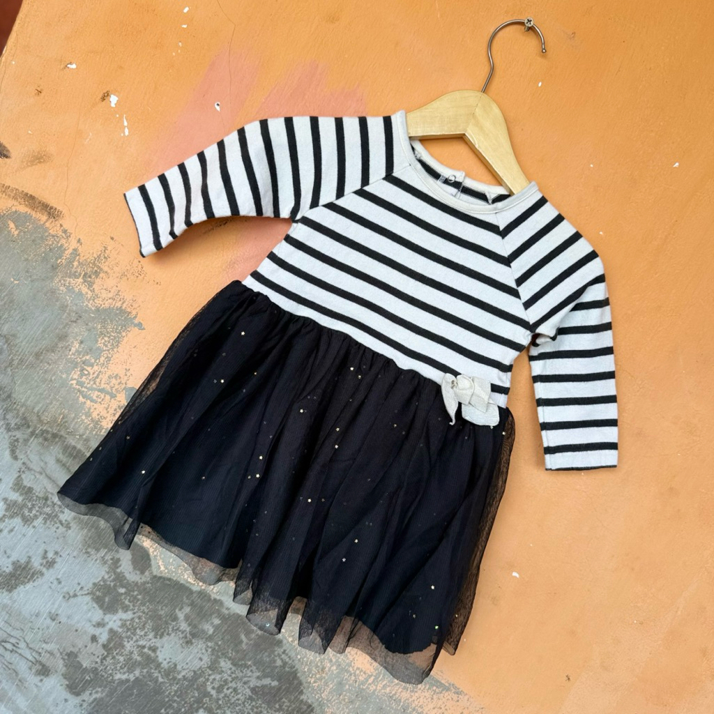 preloved dress pesta anak rok tutu hitam bayi 6-12 bulan
