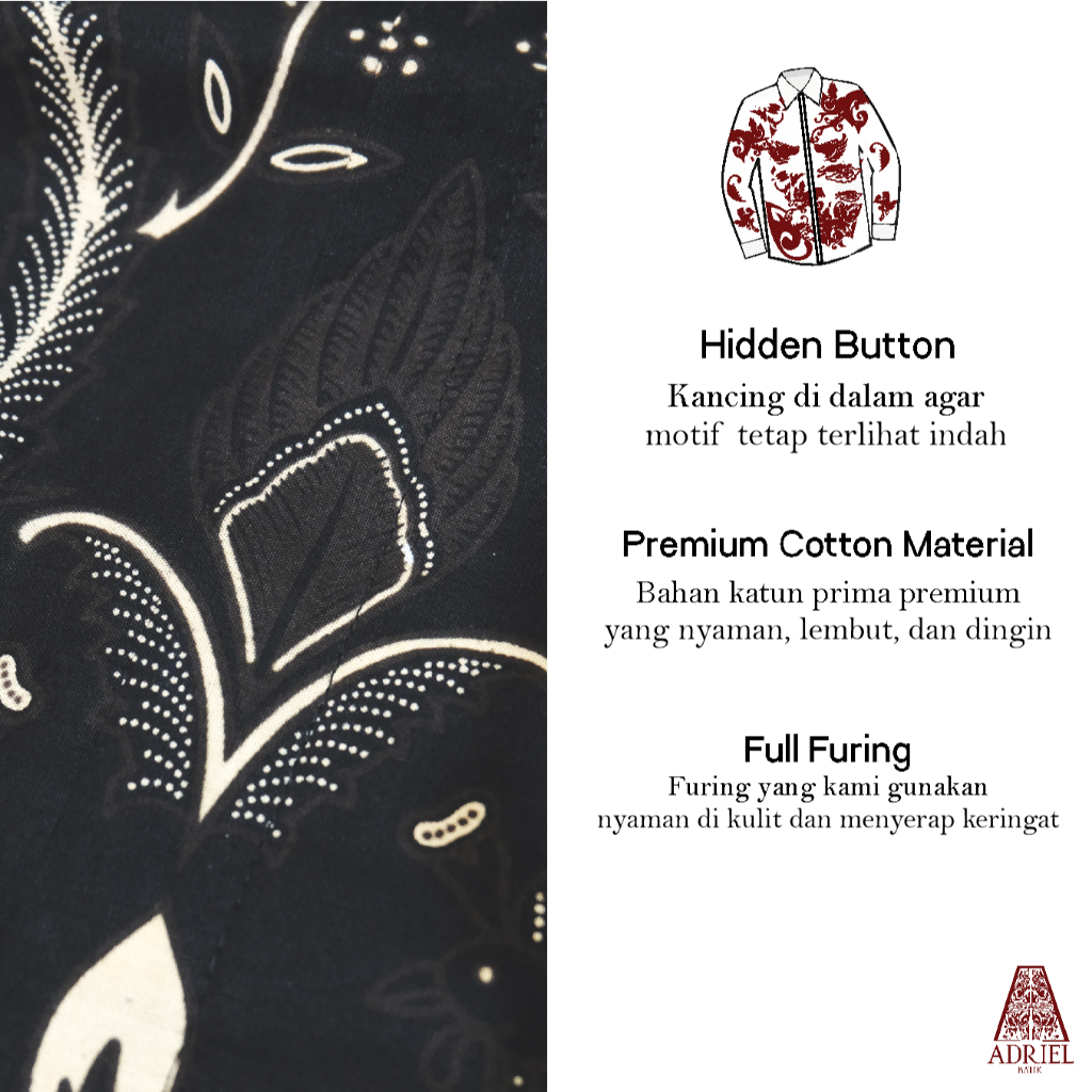 New Product Rayendra Kemeja/Tunik Batik Tulis Premium - Batik Premium Solo Lengan Panjang Reguler