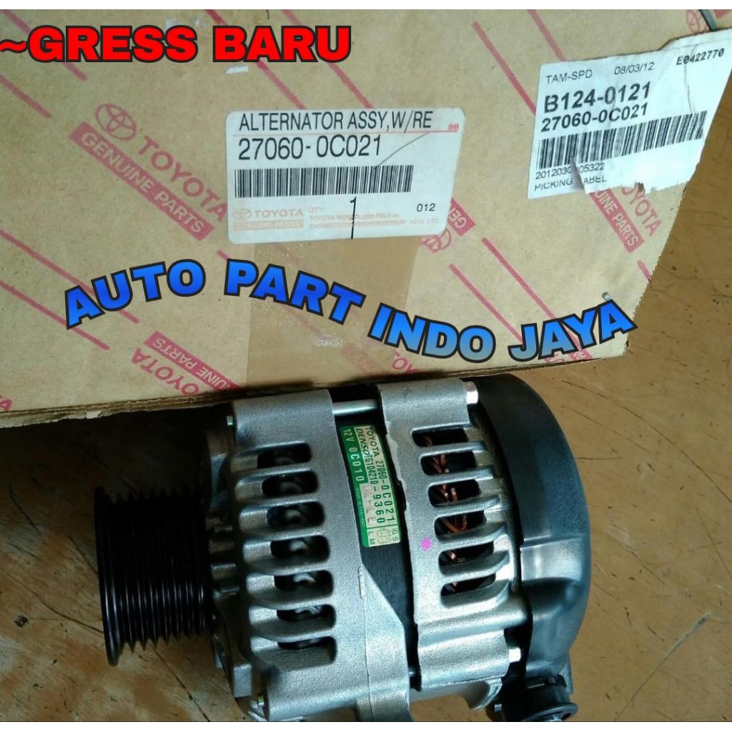 ALTERNATOR DINAMO AMPERE DINAMO CAS DINAMO AMPER UNTUK MOBIL TOYOTA INNOVA HILUX FORTUNER BENSIN ori