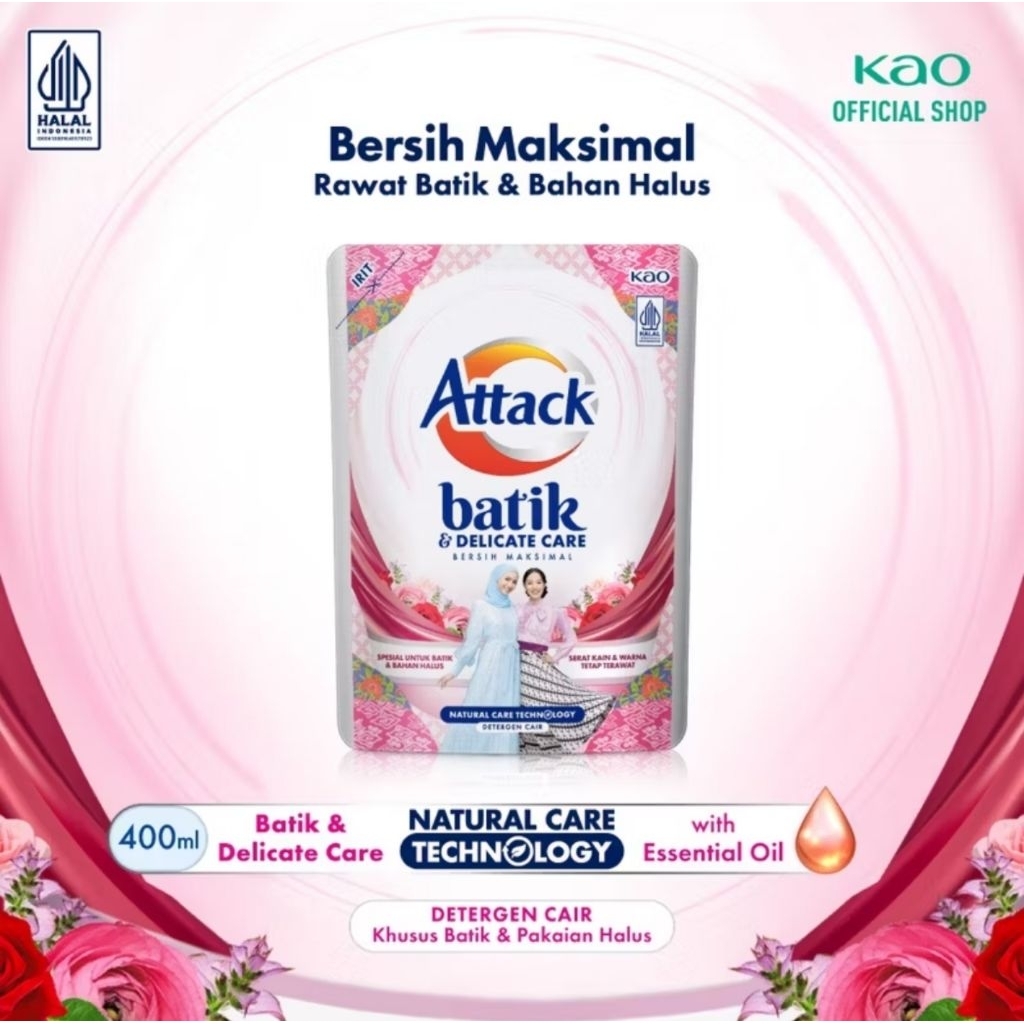 ATTACK Batik Care 400 ml Sabun Cuci Baju Pakaian Detergent Detergen Cair