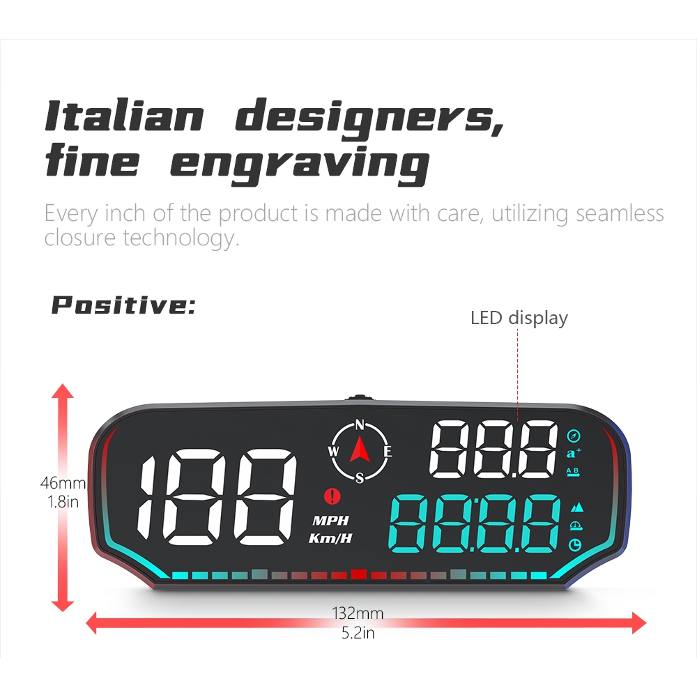 Speedometer Speedo Digital GPS HUD Kompas Altimeter Alarm Berkendara Jam Digital Mobil Speed Test Ak