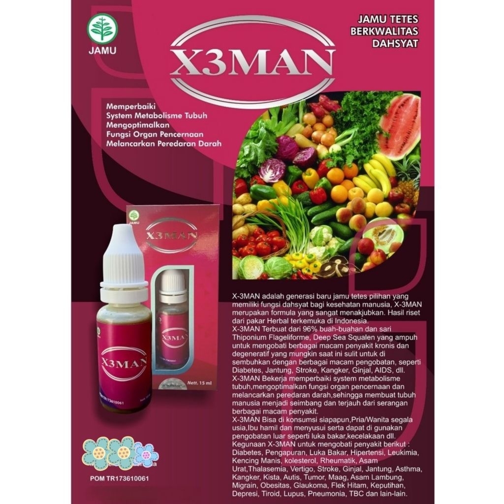 Jamu Tetes Tradisional / Herbal XTRIMAN / X3MAN / X-TRIMAN (Pak Bayu)