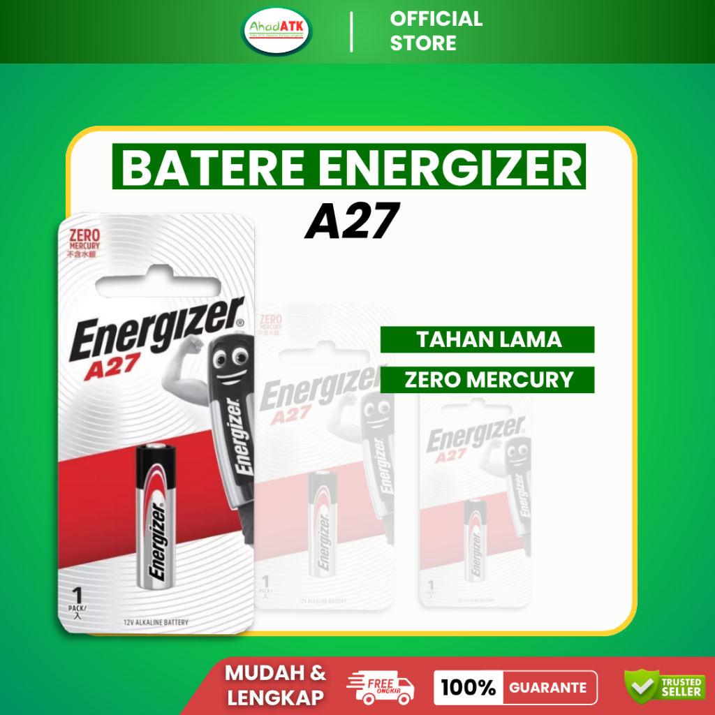 Energizer Miniatur Alkaline Baterai A27 / Baterai A27