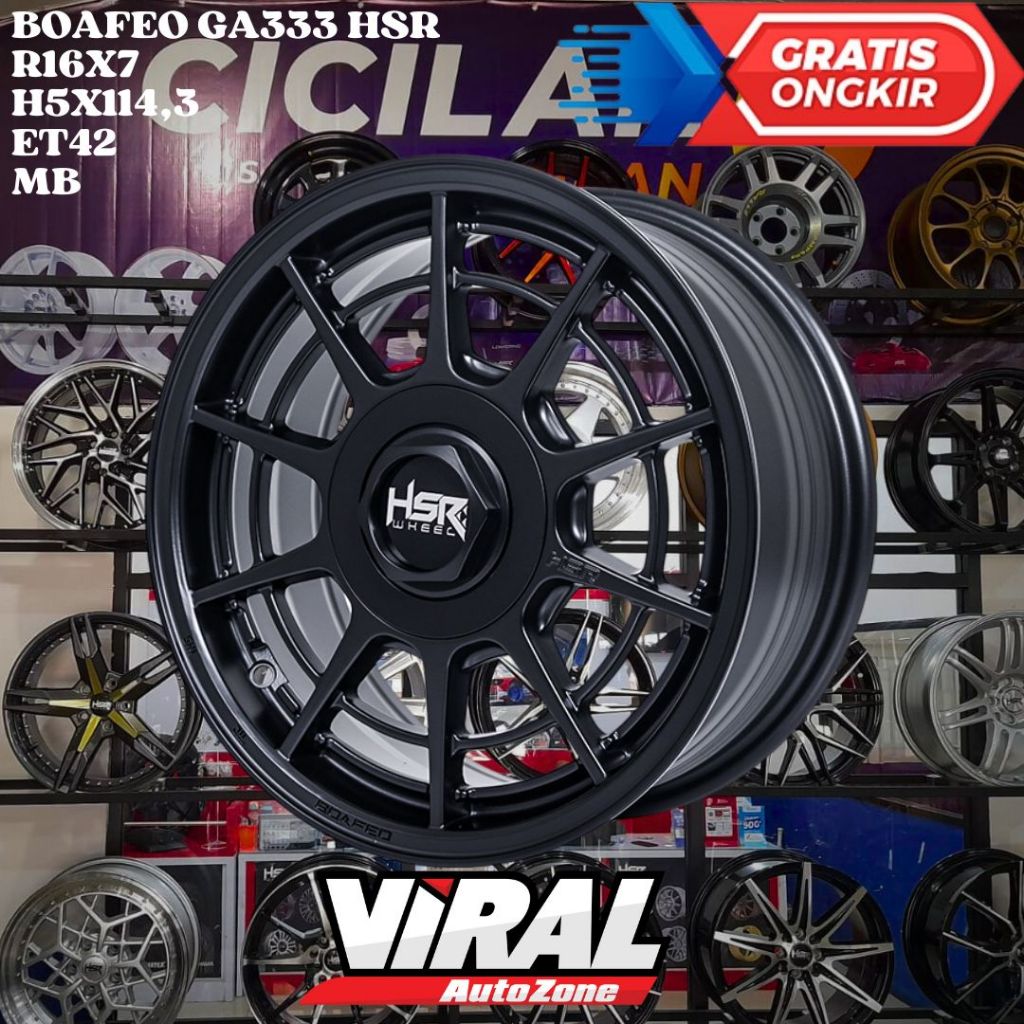 Velg Mobil Racing Ring 16 HSR BOAFEO R16 Cocok Untuk Ertiga, Xpander, Brv, Stargazer