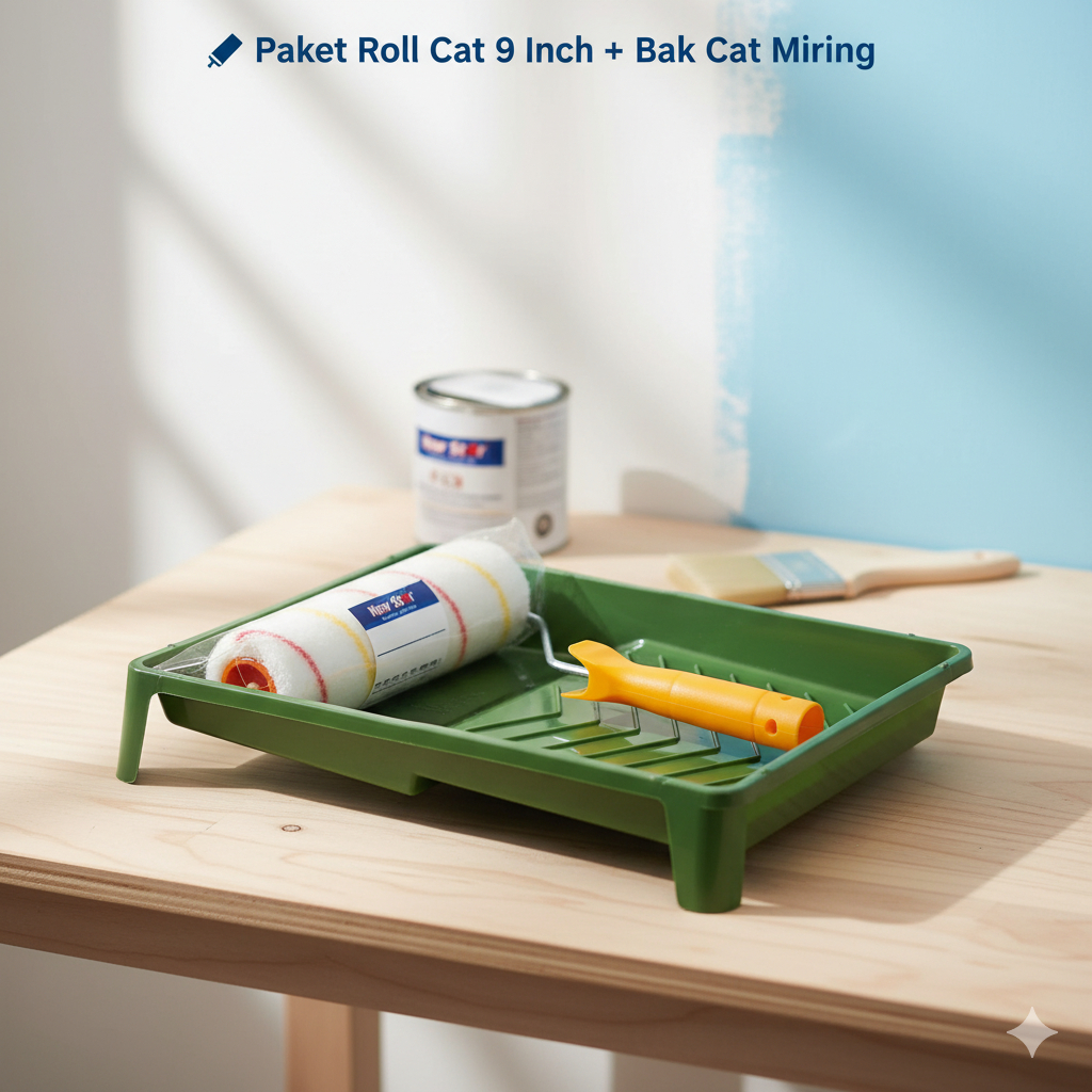 PAKET BAK CAT + KUAS ROLL ROL 9inch kualitas SUPER. BAK CAT KOTAK. BAK CAT MIRING. Peralatan Mengeca