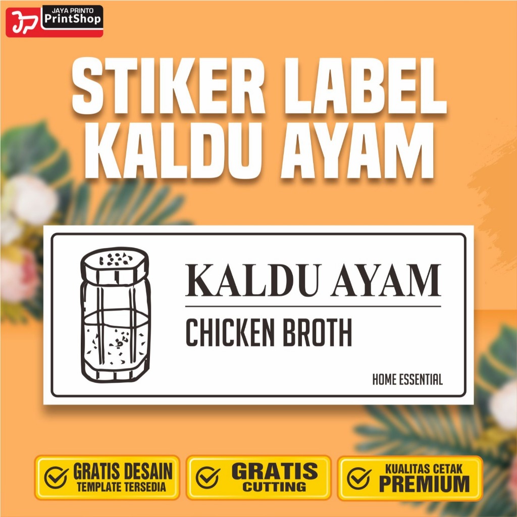 Stiker Label Bumbu Dapur Kaldu Ayam Ready Tahan Air_STICKER