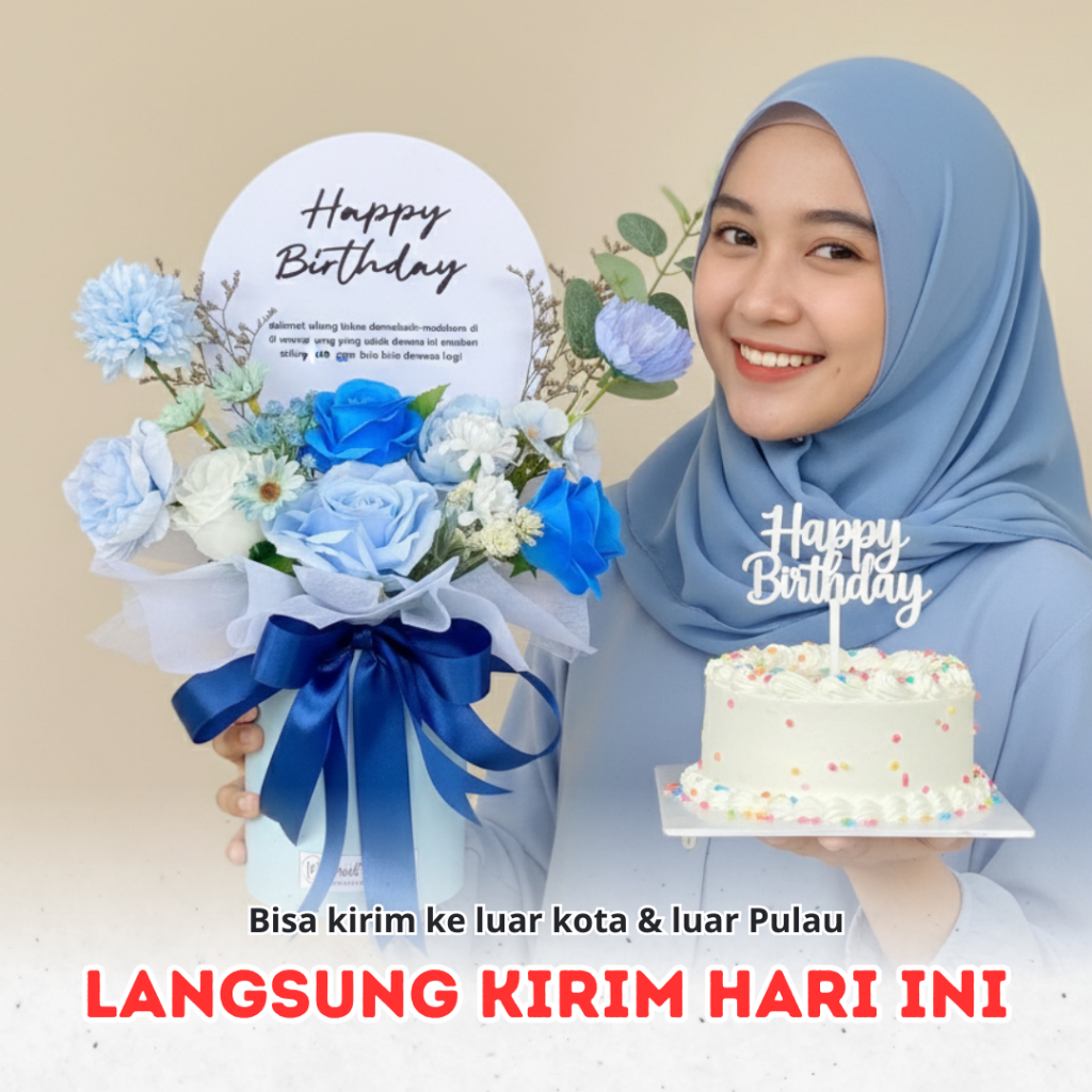 Buket Bucket Bouquet kado hadiah Ulang tahun cewek cowok Bloom box