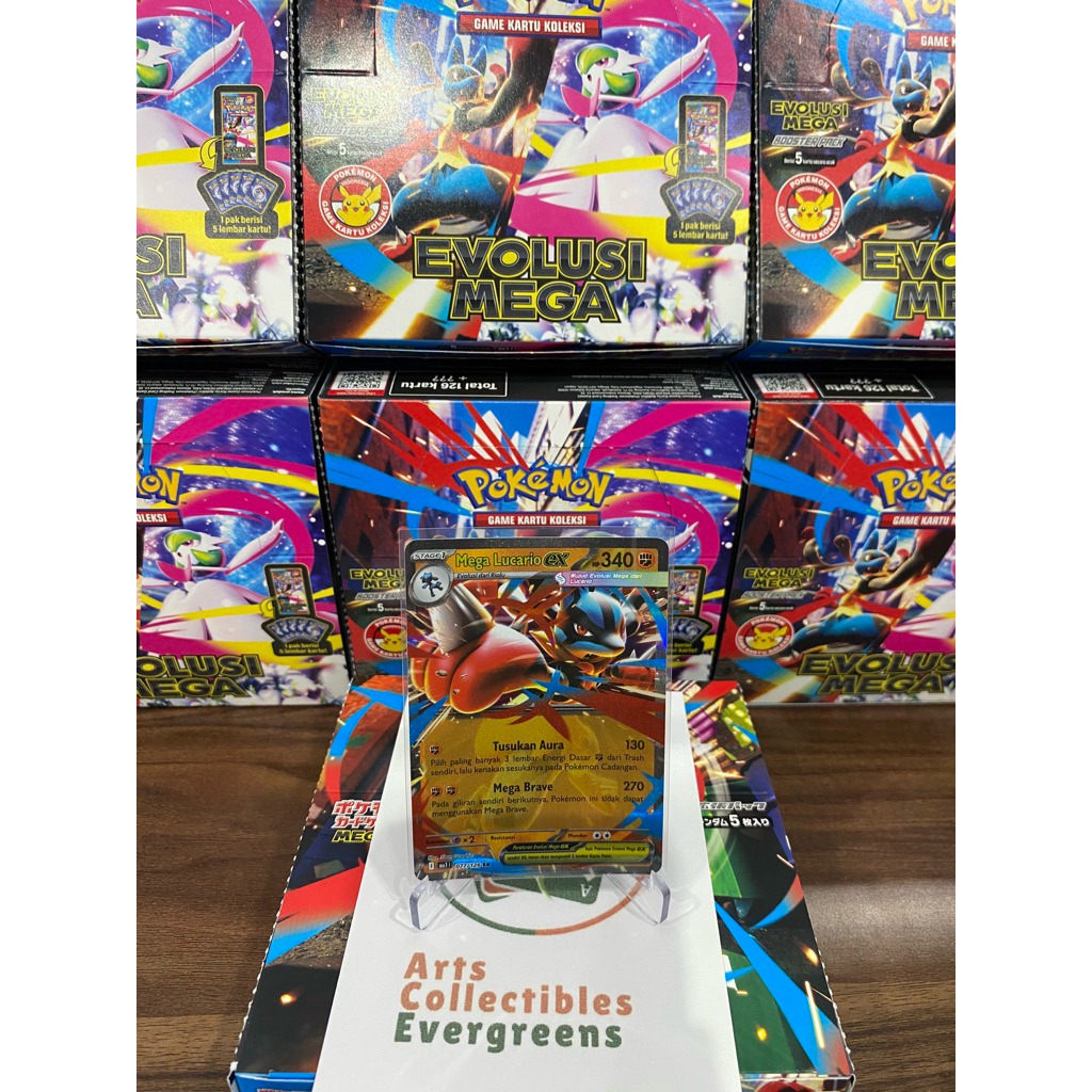 Mega Lucario ex RR 077/126 MA1 Evolusi Mega (ID) Indonesia Kartu TCG Pokemon