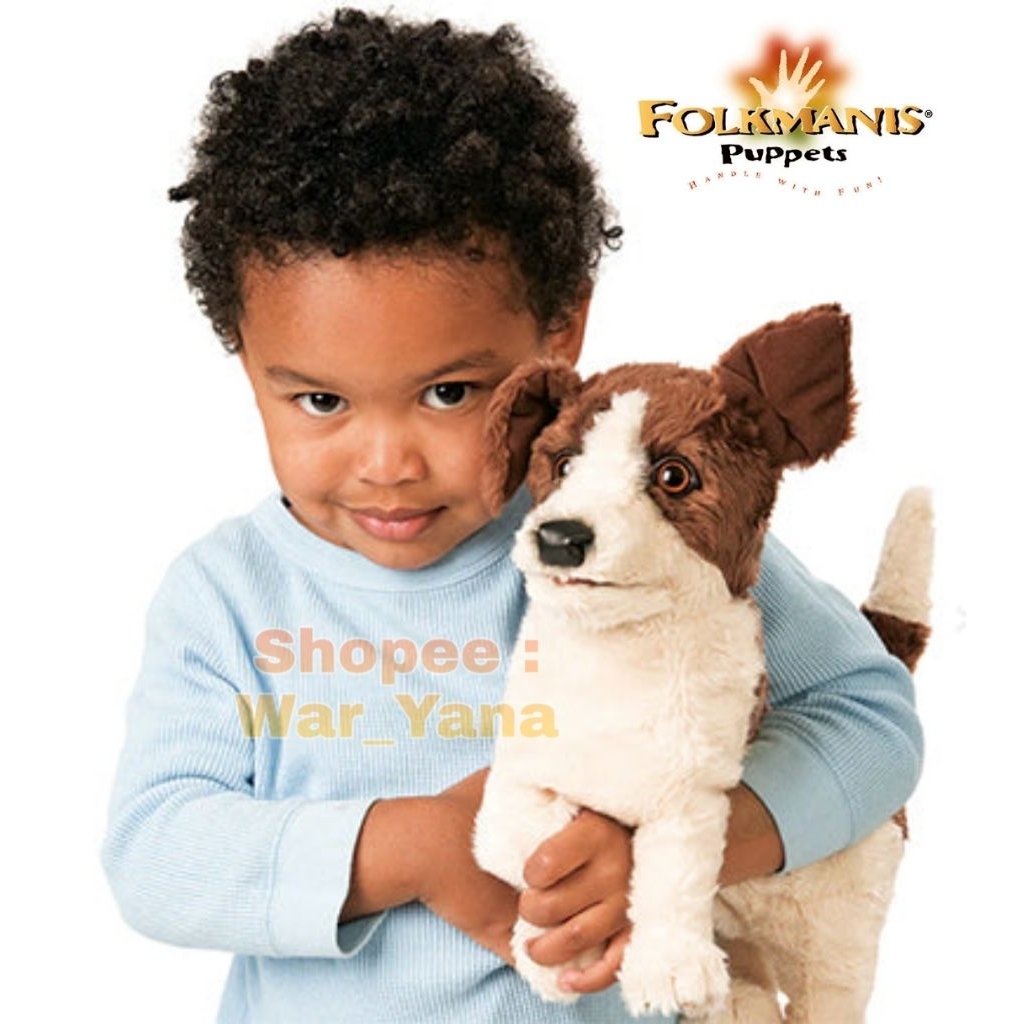 Boneka Tangan Anjing Jack Russell Terrier lmpr U.S.A 0ri FOLKMANIS Hand Puppets soft Plush Toys Stuf