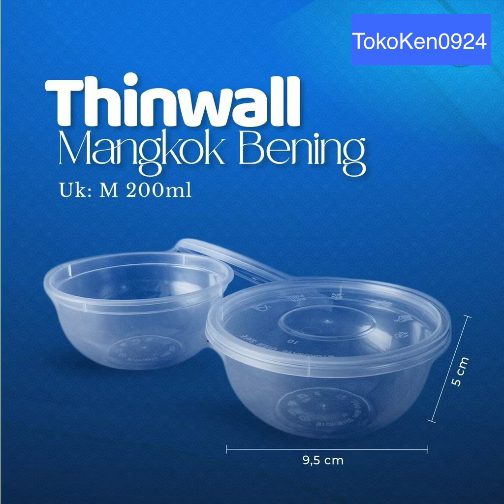 THINWALL BOWL AECO 200ML KECIL 25 SET MANGKOK PLASTIK KECIL CUP CINCAU MANGKOK SALAD BUAH KECIL SIZE