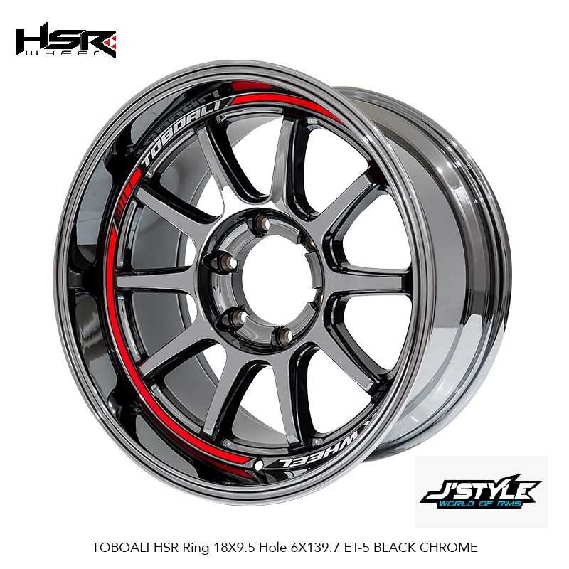 VELG HSR TOBOALI RING 18X9,5 PCD 6X139,7 ET5 COCOK UNTUK MOBIL PAJERO,FORTUNER,HUMMER