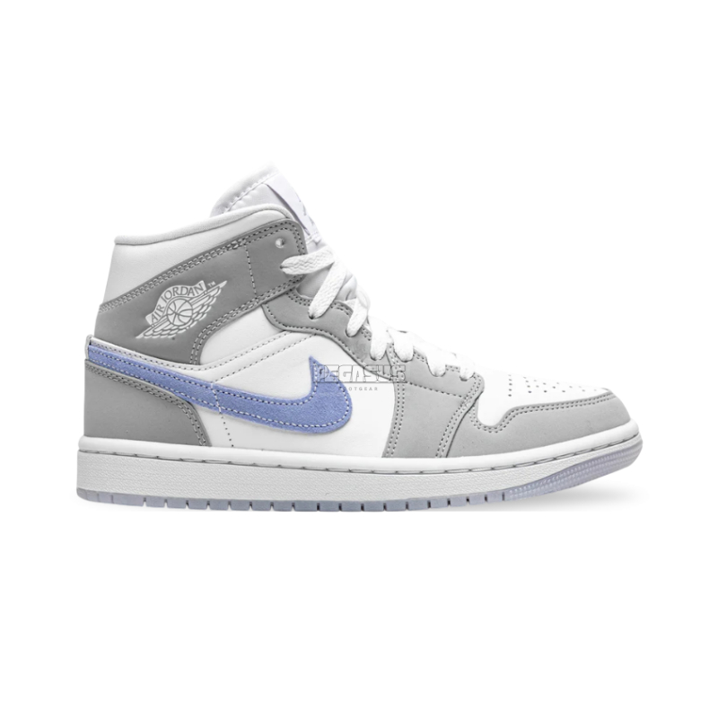 Sepatu Air Jordan 1 Mid Wolf Grey Alumunium Authentic Sneakers