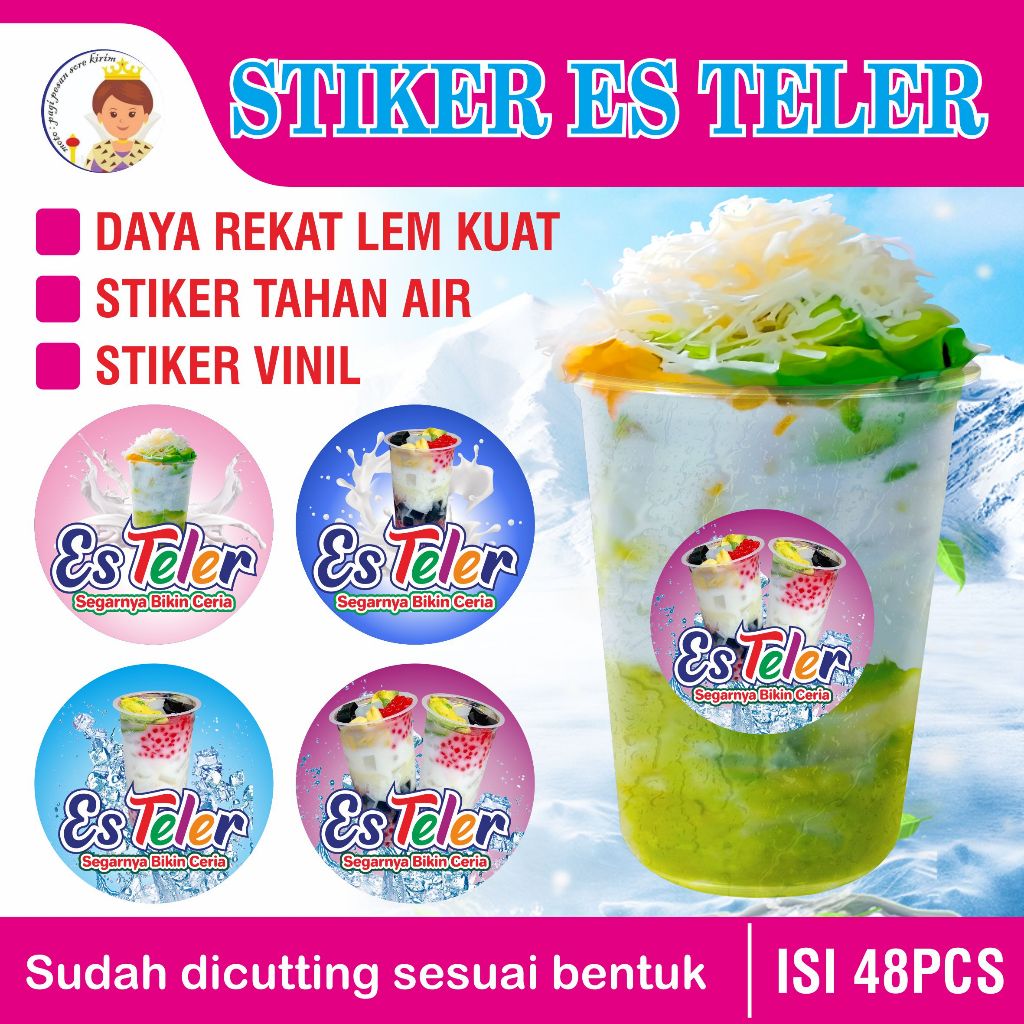 STIKER ES TELER STIKER LABEL ES TELER STIKER GELAS CUP