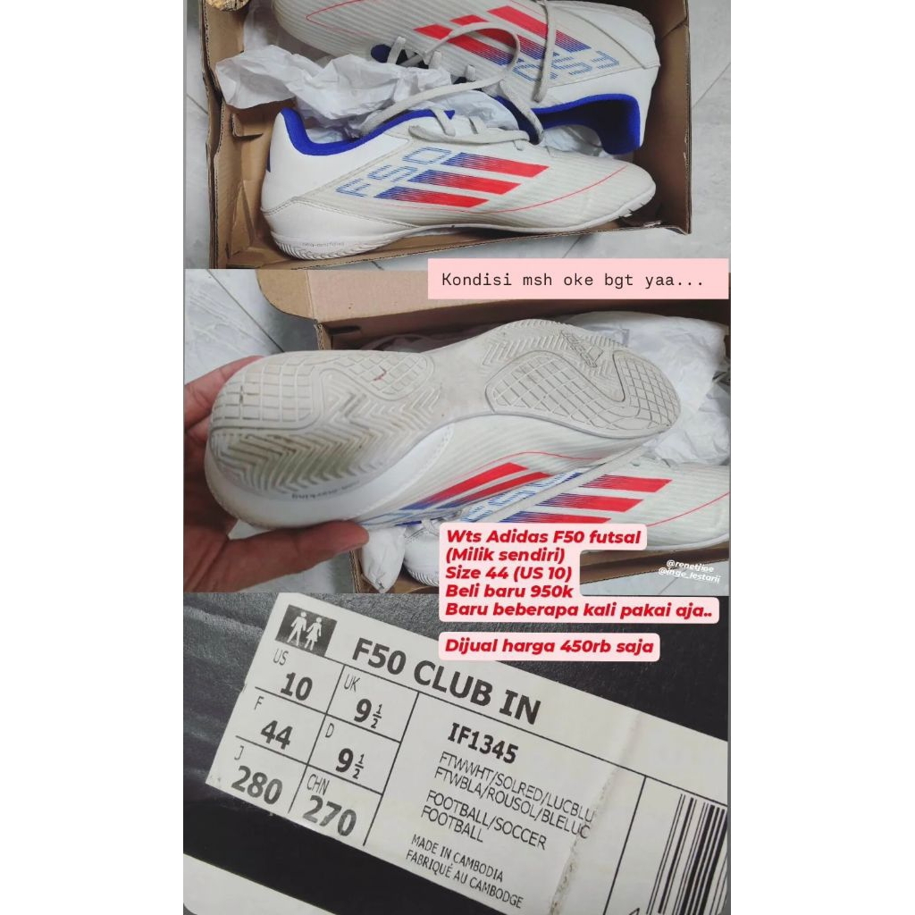 preloved sepatu adidas futsal f50