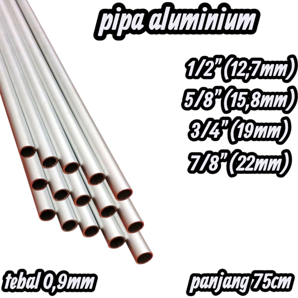 pipa aluminium tebal 0,9mm