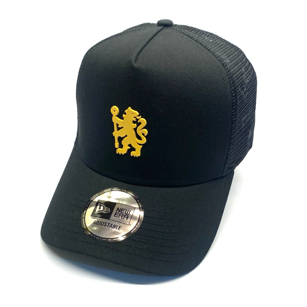 Topi New Era 9Forty A-Frame Trucker Chelsea FC Seasonal Rubber Logo Black