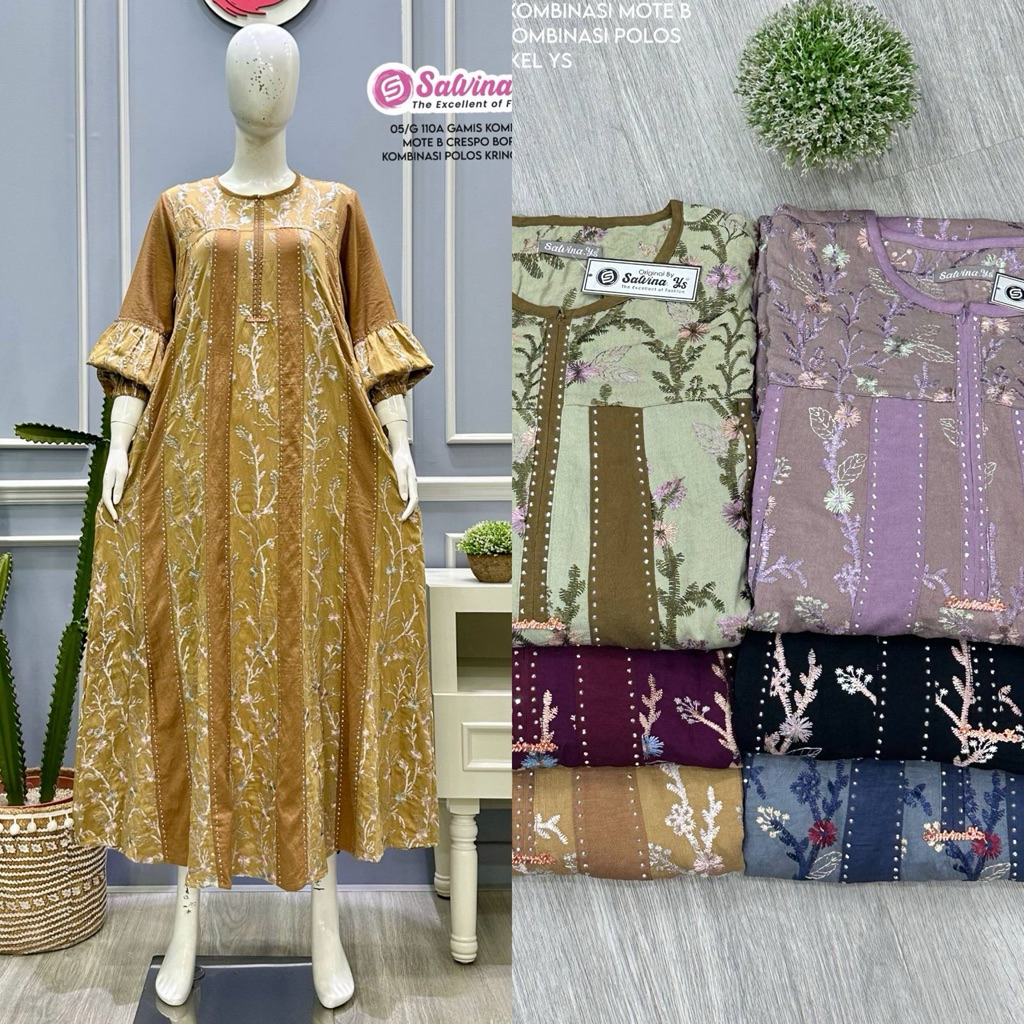 Gamis Salvina ys crespo bordir SALSABILA