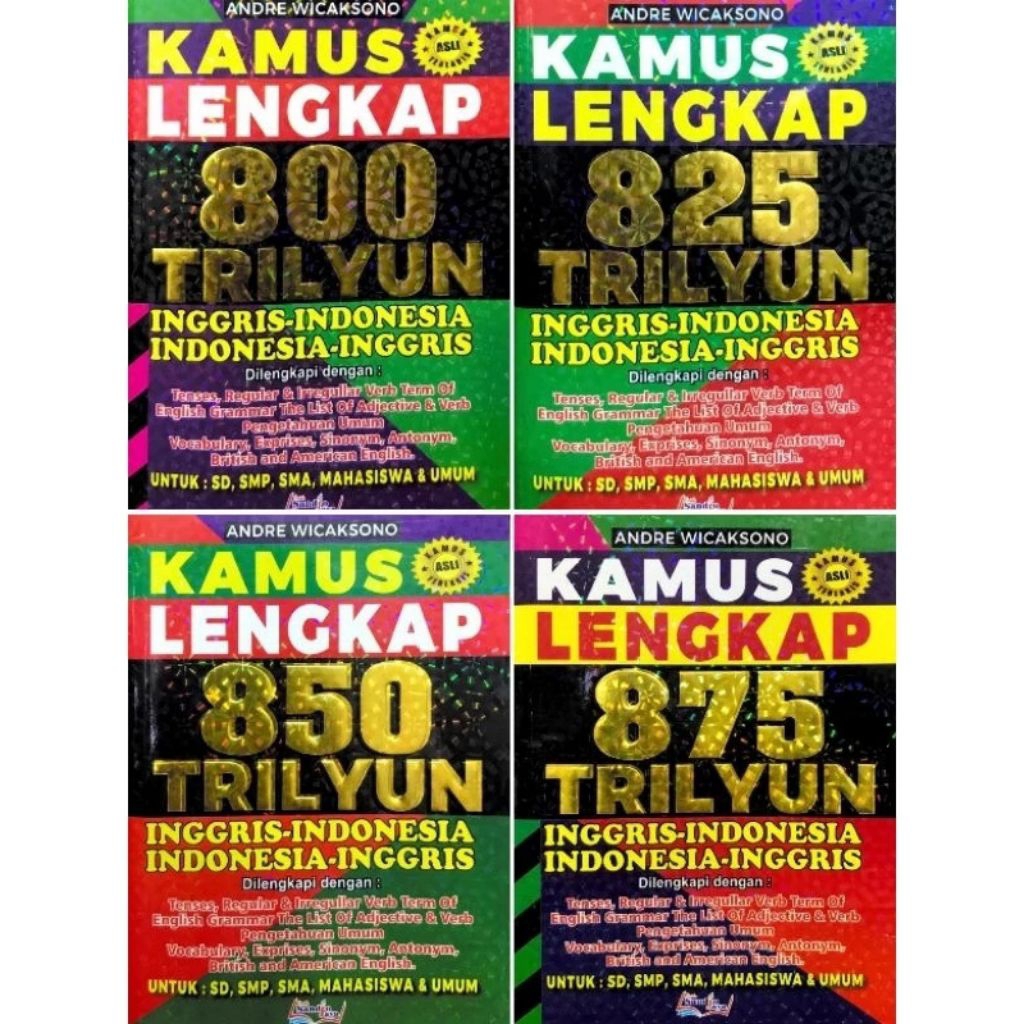 Kamus Bahasa Inggris Indonesia Besar Berwarna Lengkap ORI 800/825/850/875 Trilyun
