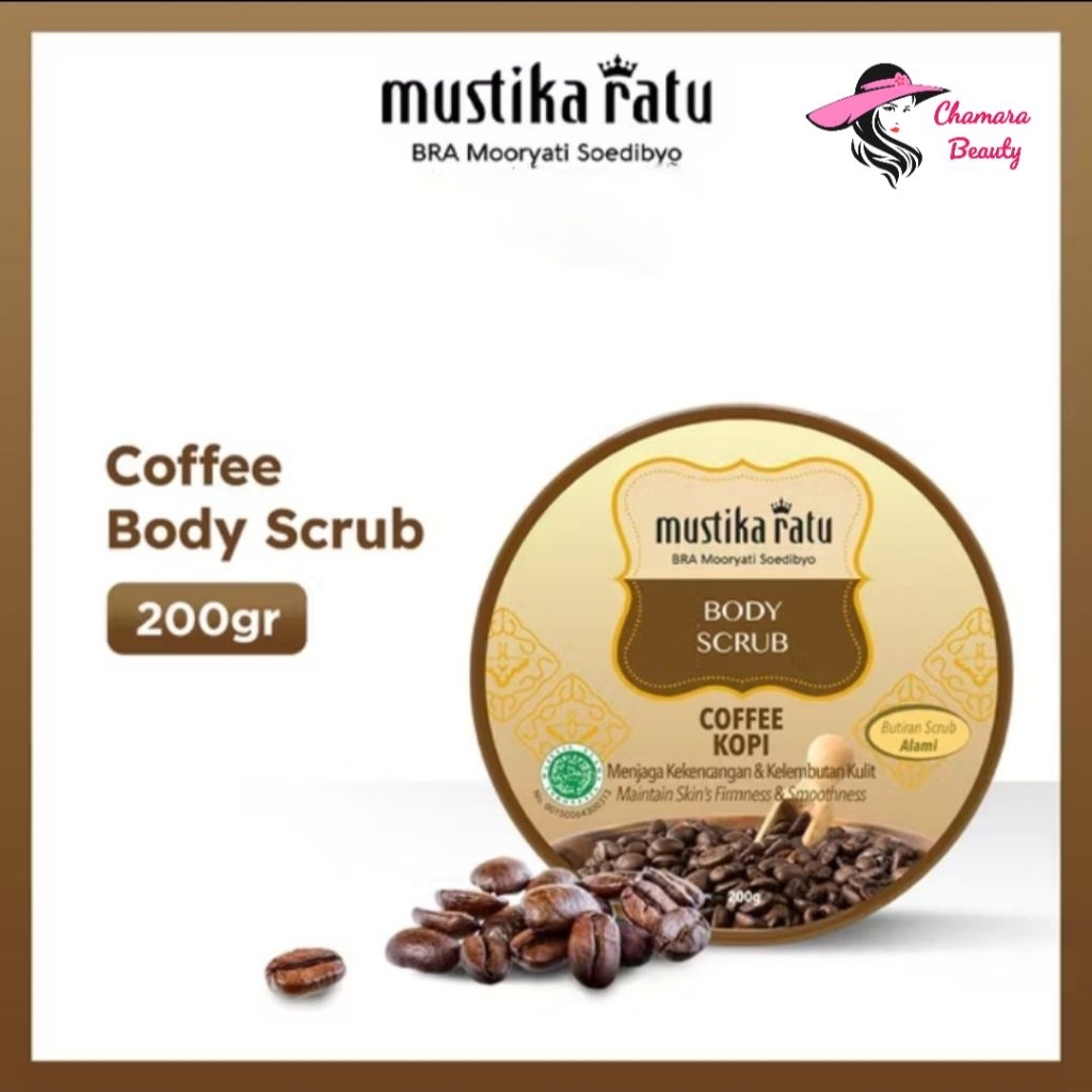 Mustika Ratu Kopi Body Scrub 200gr,Lulur Mustika Ratu
