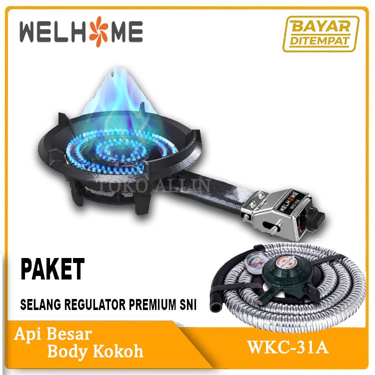 Welhome WKC 31A Kompor Komersial Welhome WKC 31A + Selang Regulator Gas SNI Kompor Mawar Kompor Cor 