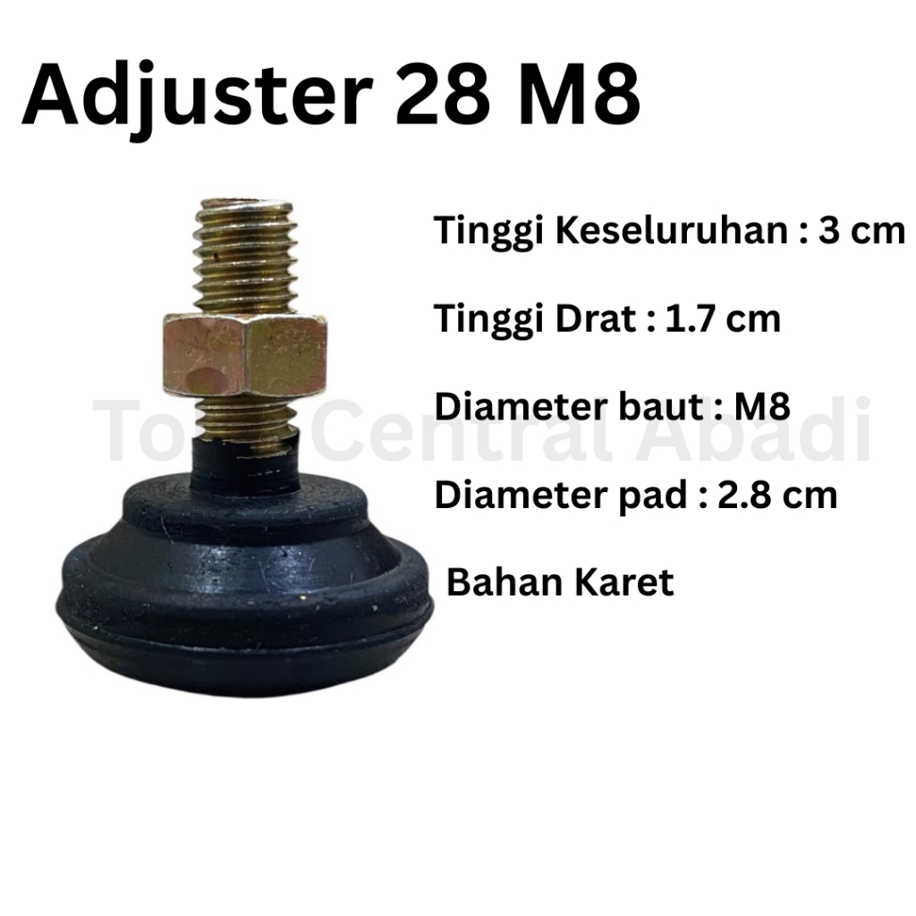 Stabil kaki kursi/ Adjuster 28 mm drat M8 / Adjuster Kaki Meja / Adjuster / Alas Kaki Kursi /  Alas 