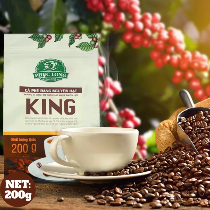 Phuc Long, King Vietnam Coffee Bean Biji Kopi strong premium Kopi vietnam Hitam Robusta