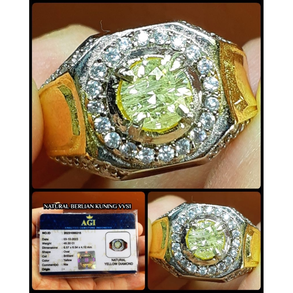 batu berlian kuning asli super vvs1 from banjar