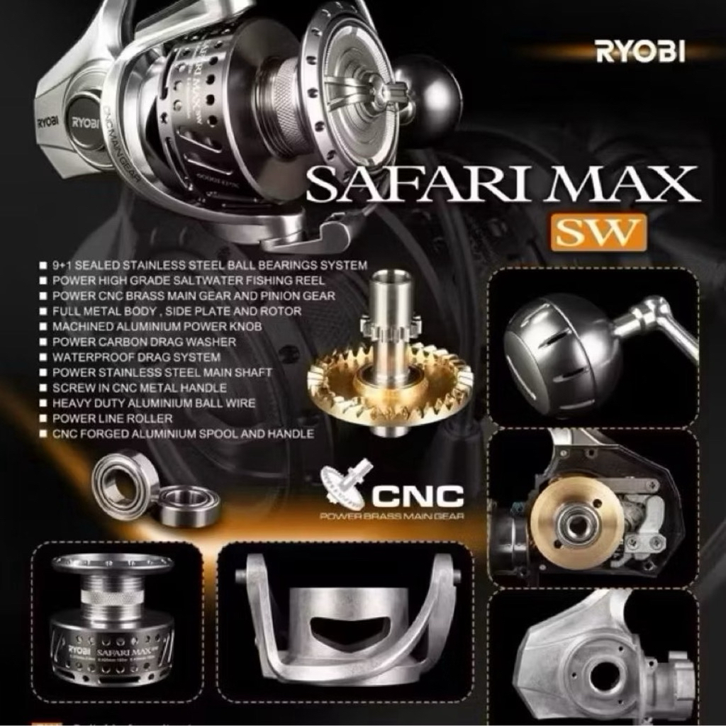 Reel Ryobi Safari Max SW 6500 Power Handle SaltWater