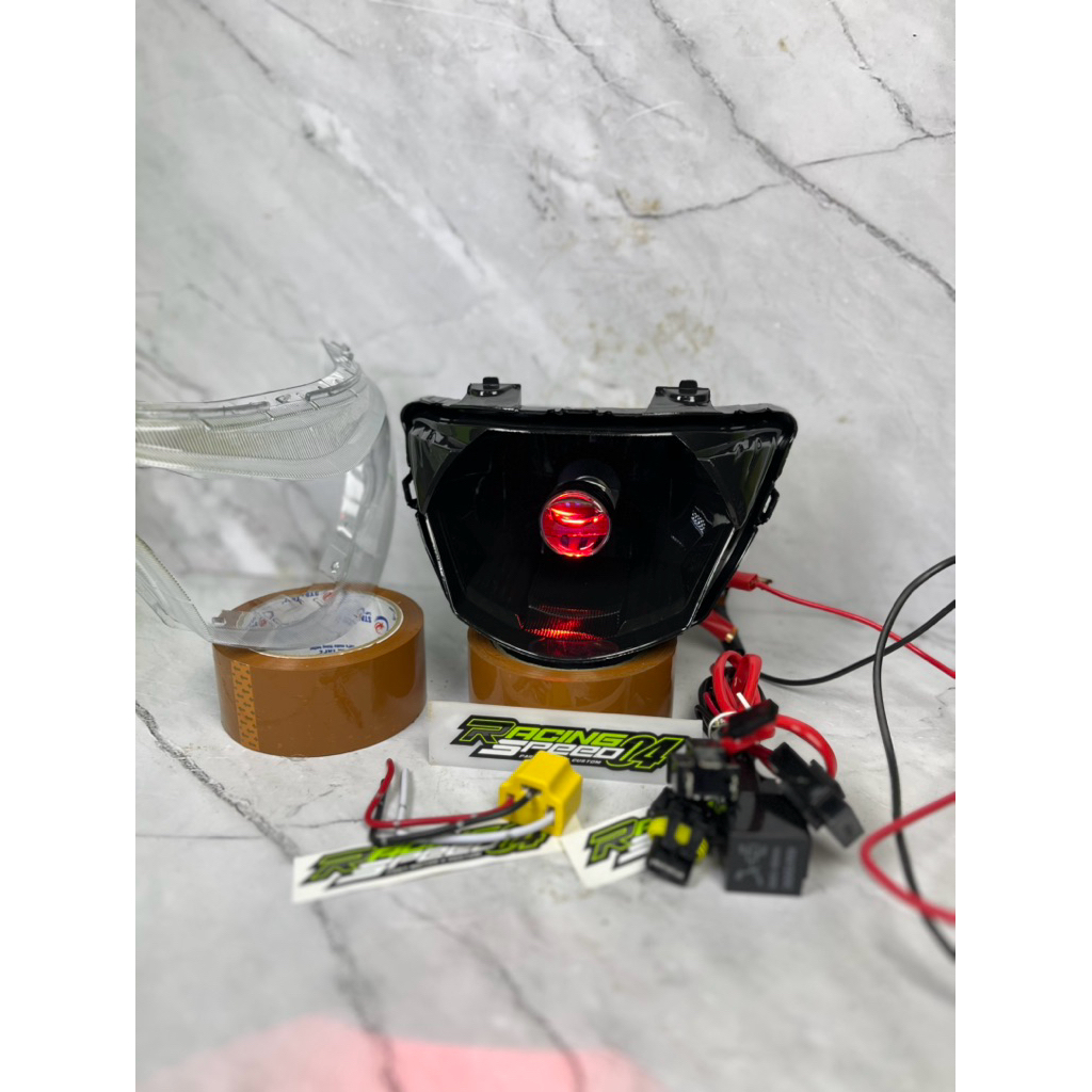 Reflektor Lampu Depan Biled H4 + Socket Mio J Mio Gt tinggalpasang