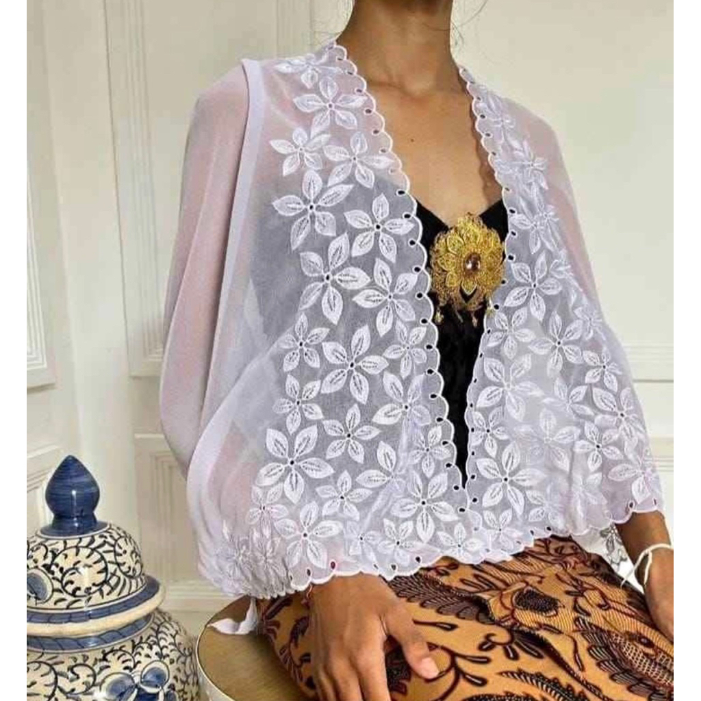SERI PUTIH kain bordir putih murah terlaris terbaru kain kebaya bali juwita bahan kebaya encim