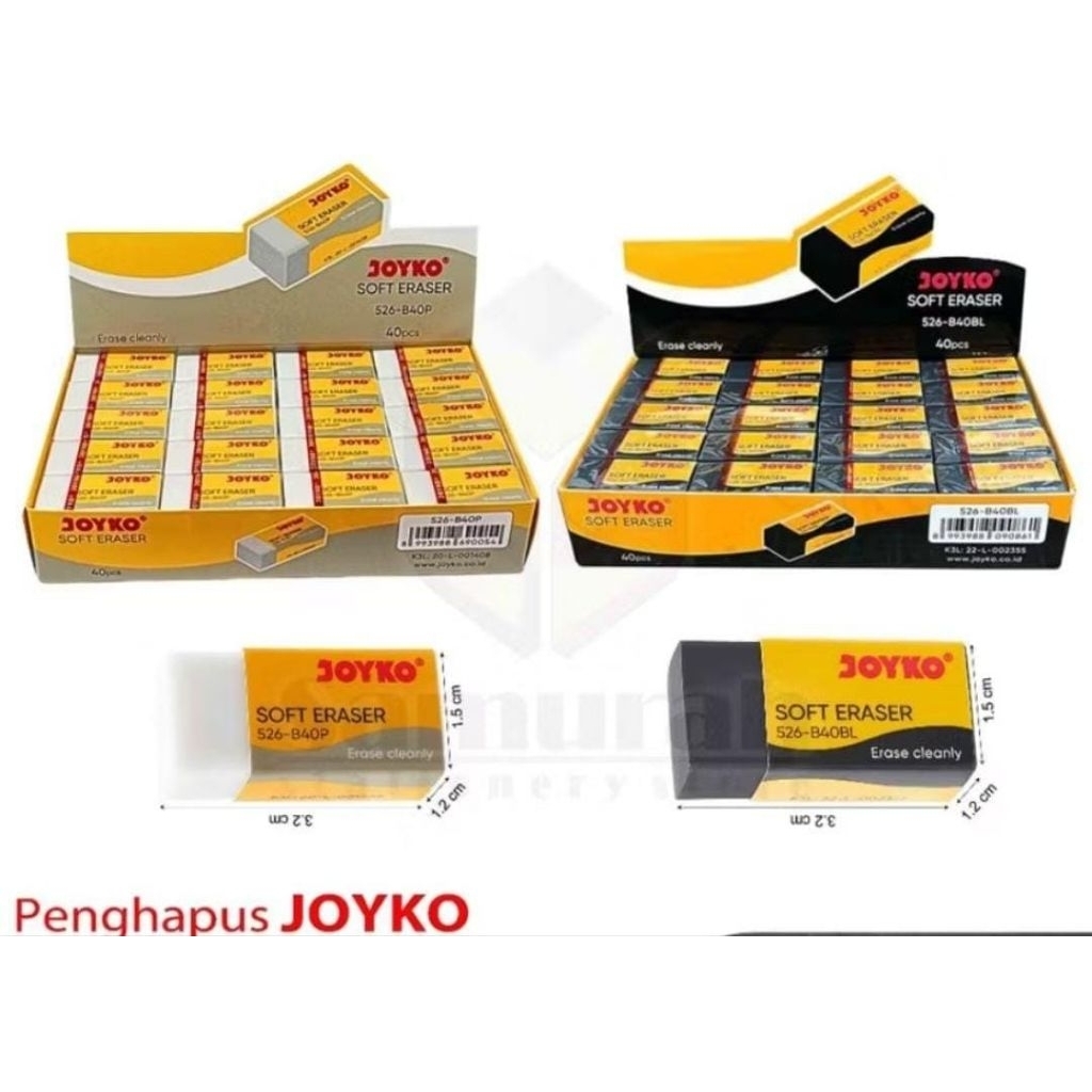 (1 Box 40Pcs) Hapusan Joyko Kecil / Penghapus Pensil